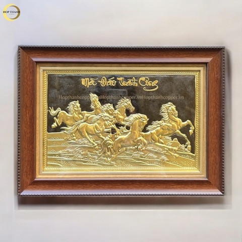 TRANH MÃ ĐÁO THÀNH CÔNG BẰNG ĐỒNG MẠ VÀNG 24K - KÍCH THƯỚC 38X28CM