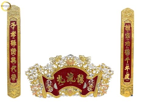 BỘ CUỐN THƯ CÂU ĐỐI ĐỨC LƯU QUANG THIẾP VÀNG BẠC ( KÍCH THƯỚC 1M55)