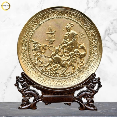 TRANH ĐĨA MỪNG THỌ CỤ BÀ BẰNG ĐỒNG MẠ VÀNG 24K- TRANH QUÀ TẶNG ĐỂ BÀN (KÍCH THƯỚC 25CM)
