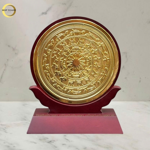 TRANH MẶT TRỐNG ĐỒNG BẰNG ĐỒNG MẠ VÀNG 24K - QUÀ TẶNG ĐỂ BÀN (KÍCH THƯỚC 15CM)