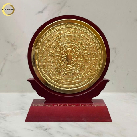 TRANH MẶT TRỐNG ĐỒNG BẰNG ĐỒNG MẠ VÀNG 24K QUÀ TẶNG ĐỂ BÀN (KÍCH THƯỚC 20CM)