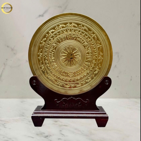 TRANH MẶT TRỐNG ĐỒNG BẰNG ĐỒNG MẠ VÀNG 24K - QUÀ TẶNG ĐỂ BÀN (KÍCH THƯỚC 30CM)