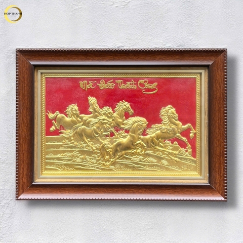 TRANH MÃ ĐÁO THÀNH CÔNG BẰNG ĐỒNG DÁT VÀNG - KÍCH THƯỚC 38X28CM