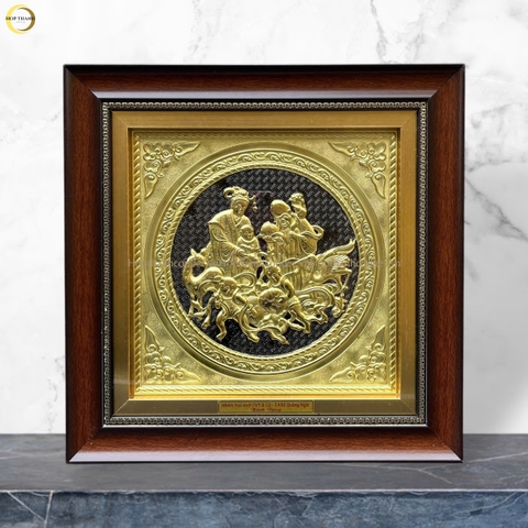TRANH MỪNG THỌ CỤ BÀ BẰNG ĐỒNG VÀNG - KÍCH THƯỚC 36X36CM