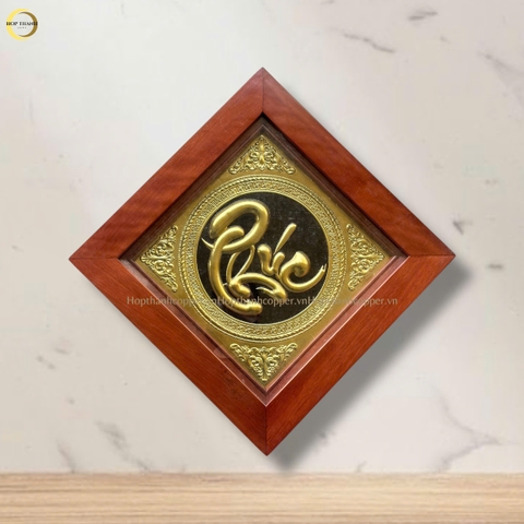 TRANH CHỮ PHÚC BẰNG ĐỒNG VÀNG  - KÍCH THƯỚC 42X42CM