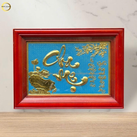 TRANH CHỮ CHA MẸ BẰNG ĐỒNG VÀNG  -  KÍCH THƯỚC 40x55CM