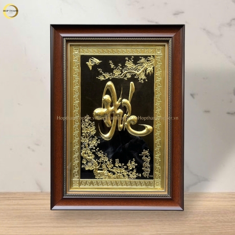 TRANH CHỮ ĐỨC BẰNG ĐỒNG VÀNG - KÍCH THƯỚC 38X54CM