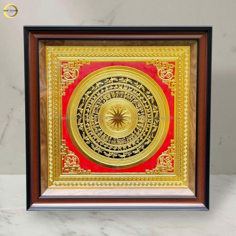 TRANH MẶT TRỐNG ĐỒNG BẰNG ĐỒNG DÁT VÀNG - KÍCH THƯỚC 70X70CM