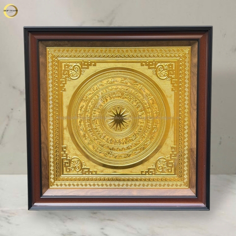TRANH MẶT TRỐNG ĐỒNG BẰNG ĐỒNG DÁT VÀNG - KÍCH THƯỚC 70X70CM