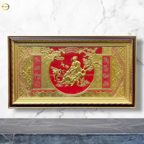 TRANH MỪNG THỌ ÔNG BÀ BẰNG ĐỒNG DÁT VÀNG - KÍCH THƯỚC 68X38CM