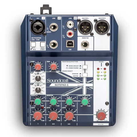 BÀN MIXER ANALOG CHÍNH HÃNG: SOUNDCRAFT NOTEPAD-5