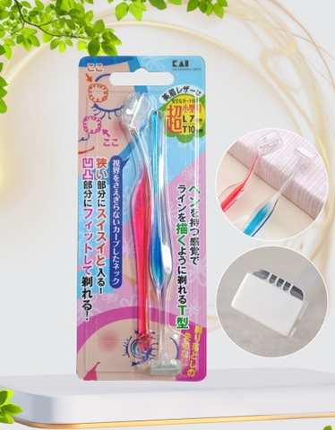 KAI dao cạo lông mày thân nhựa 01-158 KAI set 2