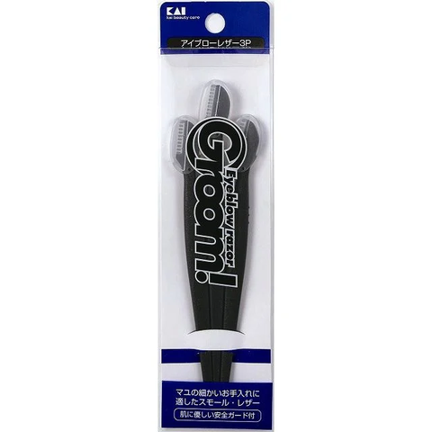 KAI dao cạo lông mày thân nhựa EBK-3KKCG KAI set 3