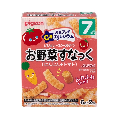 Bánh Ăn Dặm Pigeon Vị Cà Rốt , Cà Chua (cho bé từ 7m trở lên )