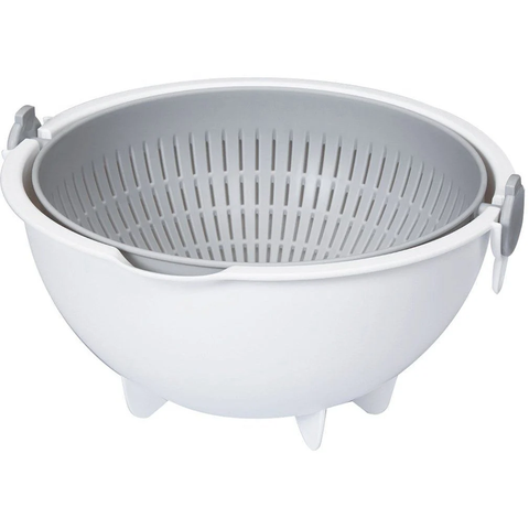 Bộ chậu rổ xoay cỡ to màu ghi