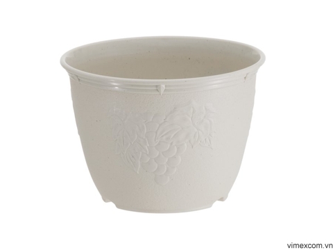 Chậu Cây Hoa Yamada 24cm Trắng