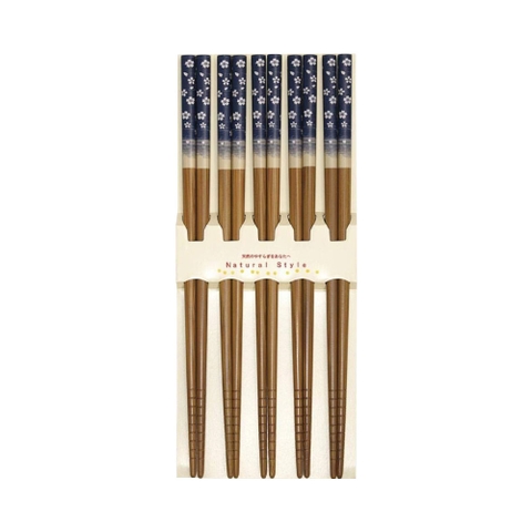 Set 5 đôi đũa hoa xanh