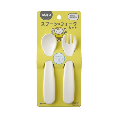 Bộ thìa dĩa nhựa Inomata tập ăn cho bé