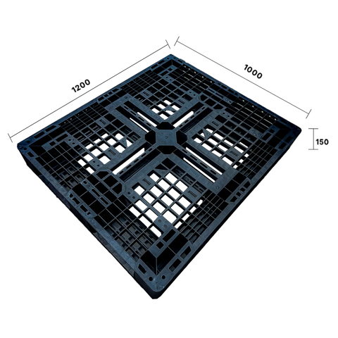 Pallet Nhựa Xuất Khẩu Màu Đen 1200x1000x150mm - VN04-PL