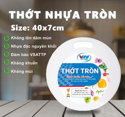 Thớt nhựa tròn gia dụng dày 7 cm