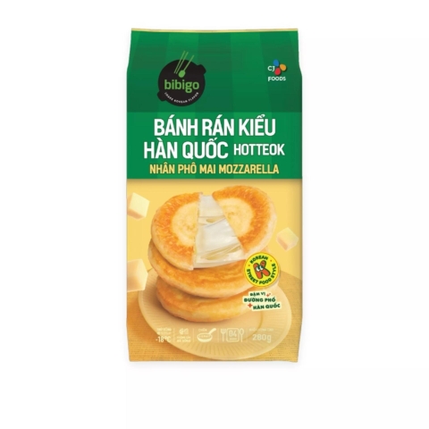 Bánh rán kiểu Hàn Quốc Hotteok Mozzarella Bibigo gói 280g (1 Gói)