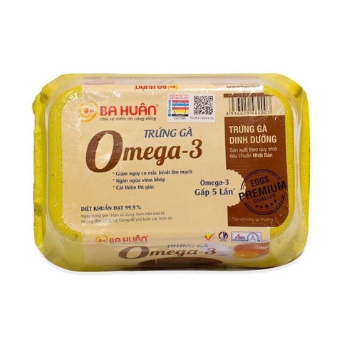 Trứng gà omega-3 Ba Huân hộp 6 quả (1 Hộp)