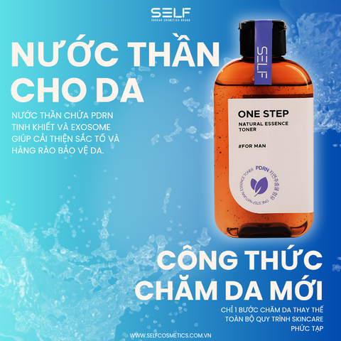 Nước cân bằng kết hợp tinh chất dưỡng da PDRN SELF ONE STEP NATURAL ESSENCE TONER FOR MAN