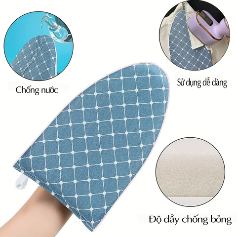 Bao tay ủi quần áo miếng lót ủi đồ cầm tay dùng để ủi là hơi nước quần áo đứng hoặc là treo gang tay ủi