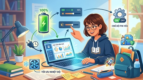 Mẹo kéo dài tuổi thọ pin và duy trì hiệu năng laptop cho học sinh, sinh viên