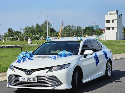 Hoa Trang Trí Xe Cưới Màu Tím Tại TP.HCM