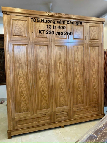 TỦ 5 CÁNH HƯƠNG XÁM MS 325