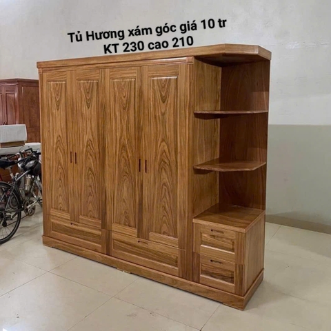 TỦ HƯƠNG XÁM GÓC 2M3 CAO 2M1 MS 329