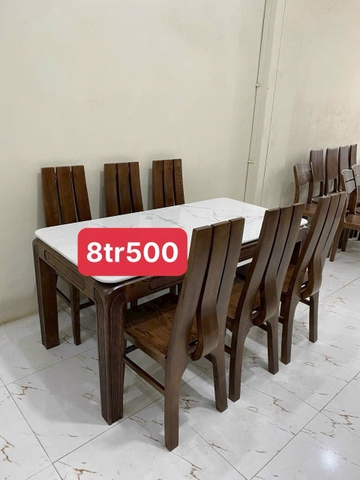 Bàn gỗ sồi kết hợp mặt đá KT 80*1m6 MS 318