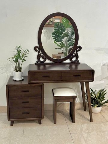 Bàn phấn gỗ mun phủ plywood Kt 80 cm MS 408