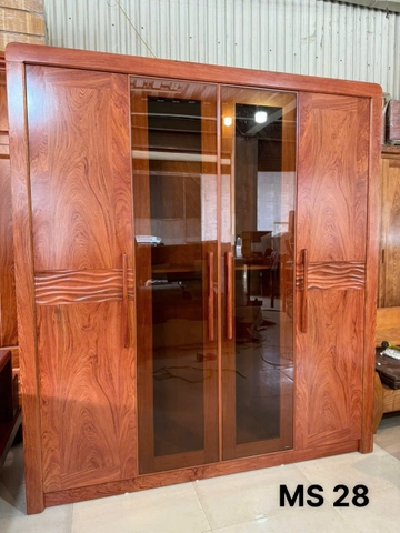 Tủ hương đá kết hợp cánh kính cường lực MS28