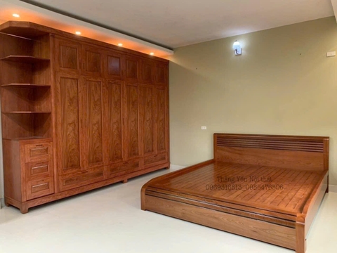 Combo phòng ngủ gỗ hương đá MS140