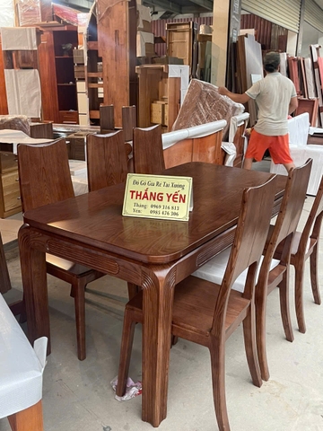 Bàn ăn gỗ sồi chân soi MS137