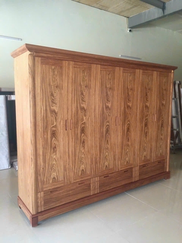 Tủ 6 cánh gỗ hương xám và xoan đào MS128