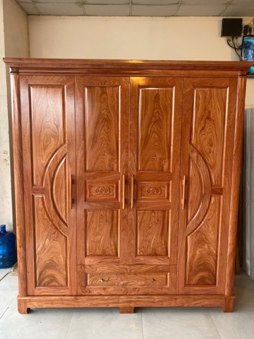 Tủ gỗ hương đá cánh cong MS114