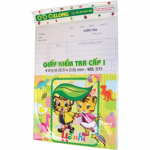 Giấy Kiểm Tra 4 Ô Ly K.Long 011