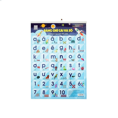 Bảng Chữ Cái Và Số Mẫu Giáo Hồng Hà Có Nẹp 7151