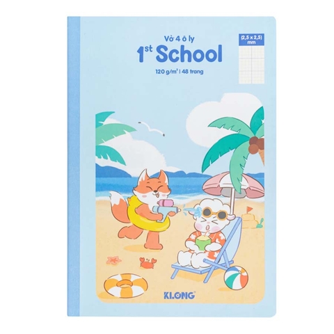 Vở 4 Ôly K.Long School Foxy & Sheepy B5 TP078 48Tr