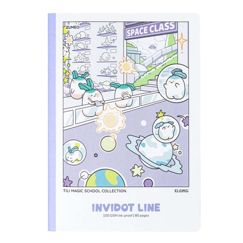Vở Kẻ Ngang K.Long May, Dán Gáy InviDot Line Tili Magic School B5 206 80Tr