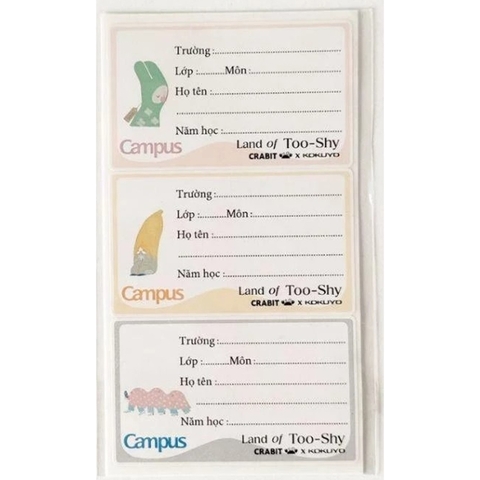 Combo 3 Tập Nhãn Vở Campus Land Of Too-Shy NT-18LTS-01 00087