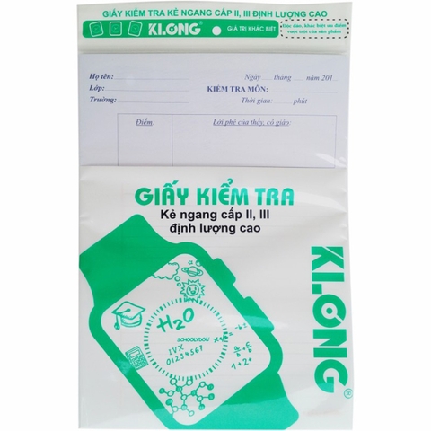 Giấy Kiểm Tra Kẻ Ngang K.Long 277N