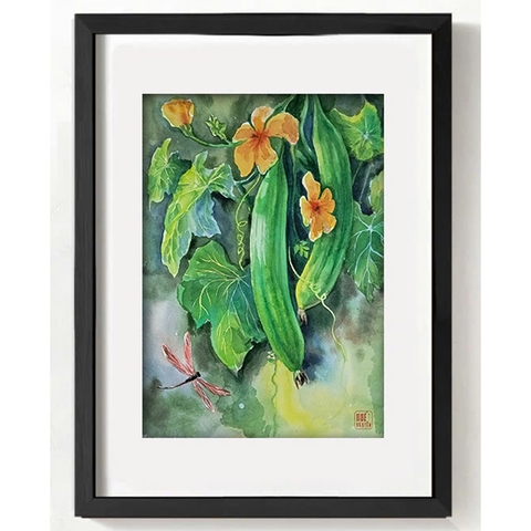 Tranh Màu Nước - Mướp Sau Nhà - ADC40