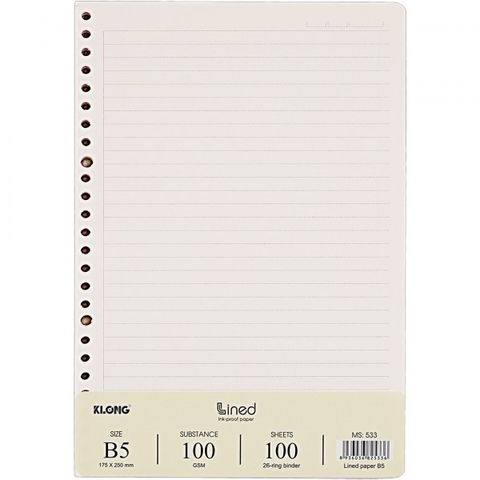 Ruột Sổ Còng B5 K.Long 100 Tờ TP533