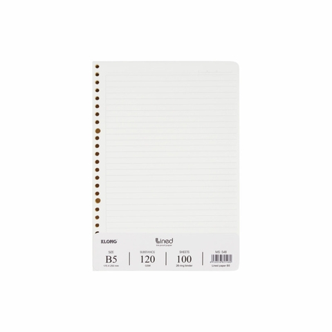 Ruột Sổ Kẻ Ngang K.Long B5 Còng Nhựa 548