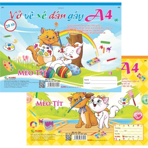 Vở Vẽ K.Long A4 709 20 Tờ