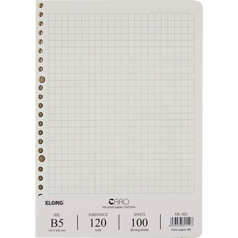 Ruột Sổ Còng B5 K.Long 100 Tờ TP552 Kẻ Caro